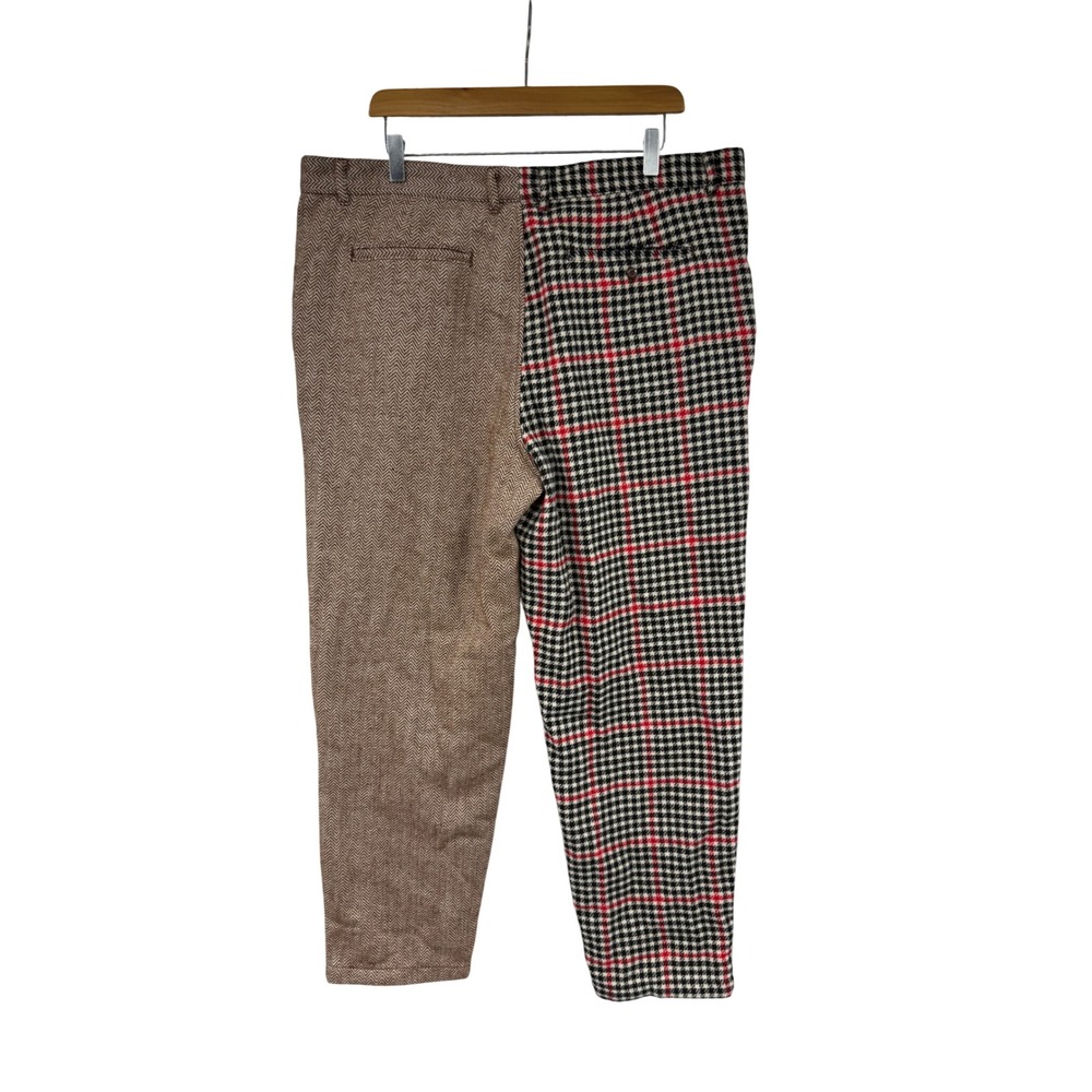 Rowing Blazers x Target Mens Patchwork Suit XL Herringbone Plaid Brown Red 2pc - Picture 10 of 15